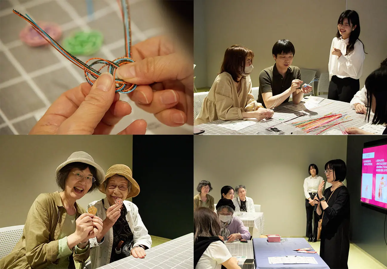 Connecting thoughts, Create good relationships.A workshop was held to create “mizuhiki” chopstick rests!